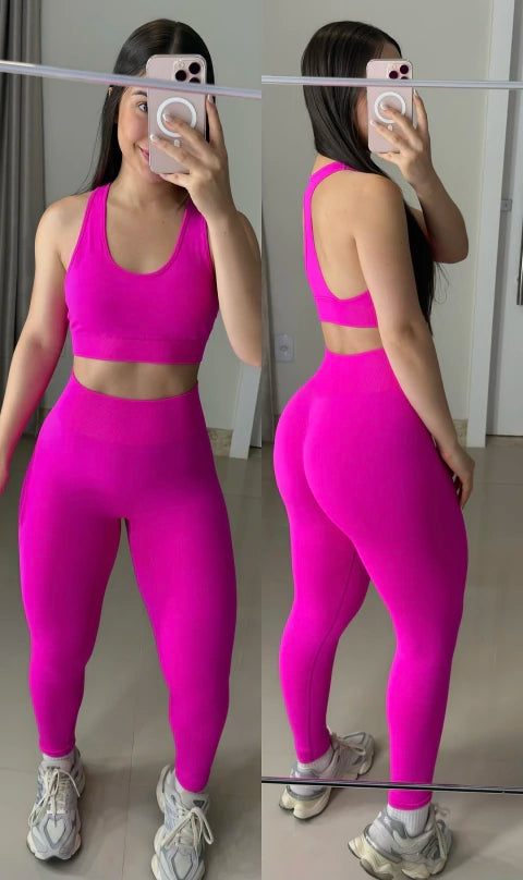 Conjunto de legging empina bumbum texturizado