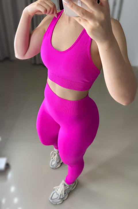 Conjunto de legging empina bumbum texturizado