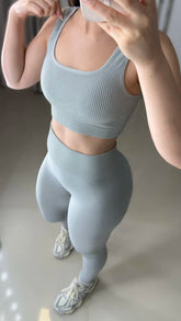 Conjunto de legging empina bumbum texturizado