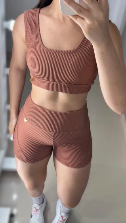 Conjunto Short Poderosa canelado